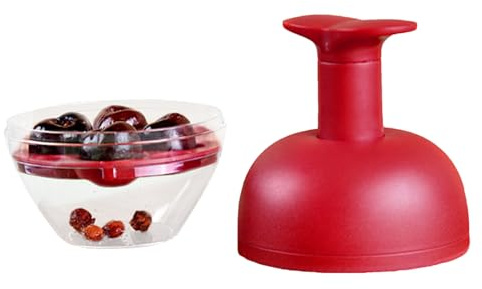 Deshuesador de cerezas, herramienta de 4 agujeros para cerezas y ciruelas | Herramienta de cocina para deshuesar las frutas ciruelas cocina mermelada pastelería camping picnic