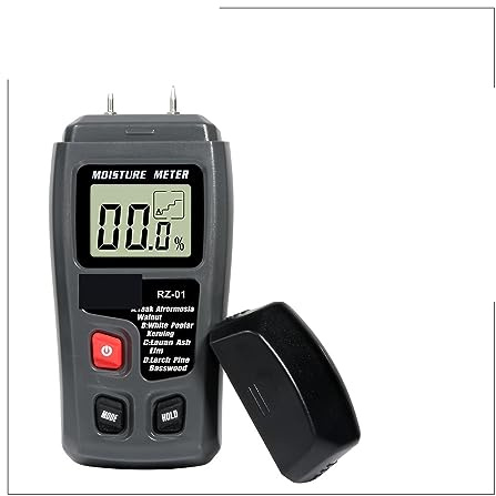 Wood Water Moisture Meter Portable Digital Wood Concrete Moisture Content Tester Tools Timber Hygrometer Wood Moisture Meter(RZ-01-BLA)