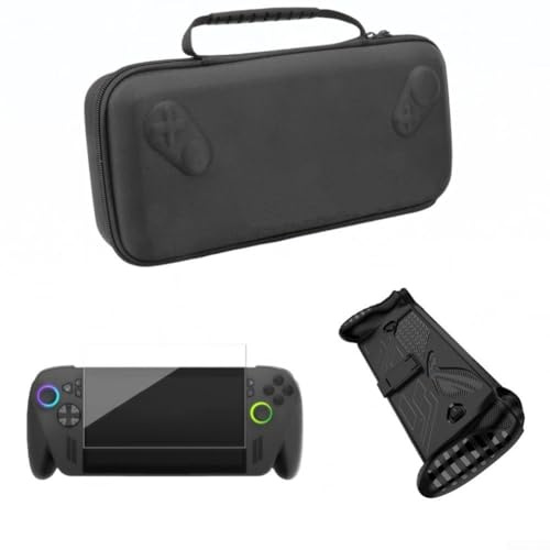 Set di custodia protettiva con pellicola protettiva in vetro temperato e custodia per ROG Ally-X per console Xbox, ammortizzante per cover in TPU (nero)