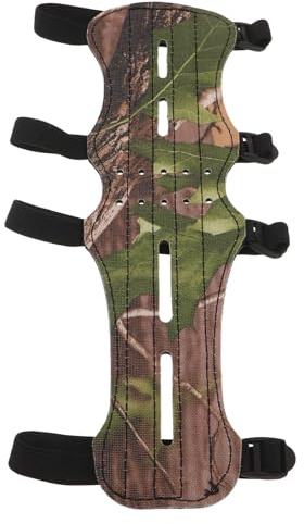 ORFOFE Protezione Regolabile per Braccio da Tiro con L'Arco con 4 Cinghie, Protezioni per Avambracci in PU Resistente, Protezione per Braccio da Caccia Unisex per Allenamento e attività