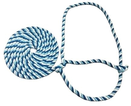 JACKANNA Ausbinder Pferd Leather Braided Rope Halter Average Longierhilfe Pferd Führungsseil Reitausrüstung Doppellonge Pferd Verstellbares Kuh- und Pferdegeschirr Schaf- und Pferde-Führstrick
