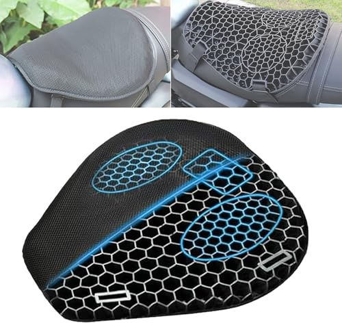 XXUGHUJO Motorcycle Gel Seat Cushion for Yamaha WR 250 1997-2024, 3D Honeycomb Design, Shock-Absorbing Pressure Relief Seat Pad, Breathable Non-Slip Cushion for Long Rides