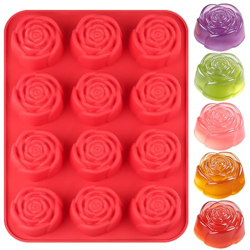 Rot Rose Silikonformen Backen Blumen Silikon Backform Pralinenform Pralinenformen Silikon Schokoladenform Silikonform Schokolade Seifenform Seife Seifenformen Silikonförmchen Für Kuchen, Badebombe