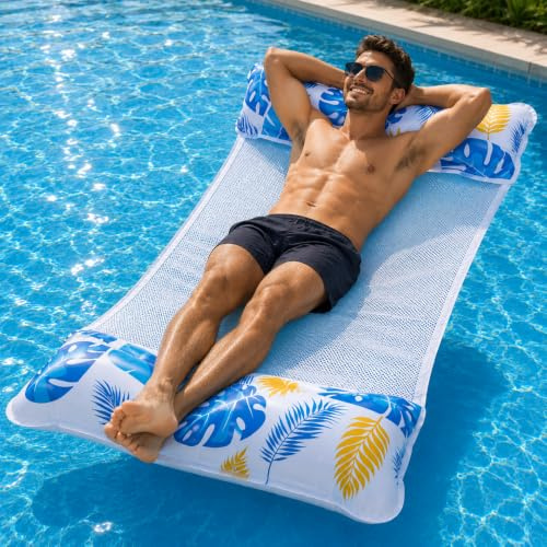 Luftmatratze Pool aufblasbares Schwimmkissen für Pool & Strand - Wasserspielzeug für Erwachsene & Kinder- Wasserhängematte