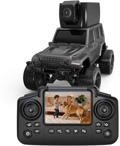 1/64 für Kinder Wiederaufladbares FPV-RC-Auto mit Kamera,2.4GHz LCD-Display | Magnetische 45°Kamera, Live Video per App,2 Geschwindigkeiten,2.4 GHz,LCD-Bildschirm – Geschenk für Kinder 6–12 Jahre
