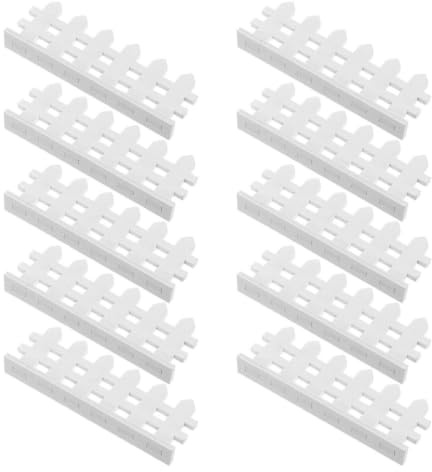 HOMSFOU 12pcs Miniature Wooden Dollhouse Fence White Wood Picket Fence for Small Gardens and Flowerpots Compact Design Nonfading Micro Landscape Decoration Indoor Desktop Ornament