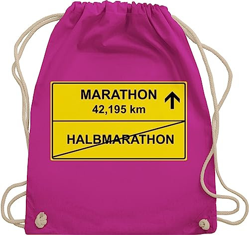 Shirtracer Turnbeutel Rucksack - Wandern Laufen Joggen Zubehör - Marathon - Unisize - Fuchsia - sportbeutel läufer laufsport juterucksäcke lauf stoffbeutel running trainingsbeutel baumwollrucksack