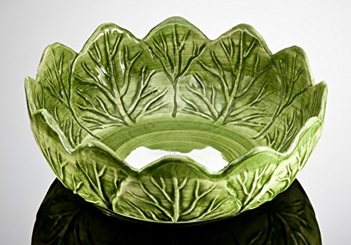 Bassano italienische Keramik große runde Gemüse- Salat- Schale- Schüssel grün 28x10