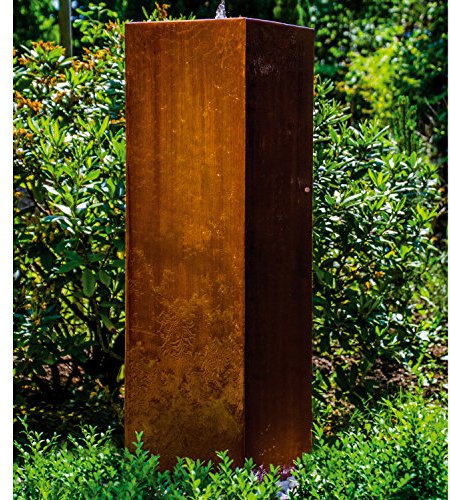Köhko® Fontana da Giardino Peru, Altezza 119 cm, in Acciaio corten, con Illuminazione a LED