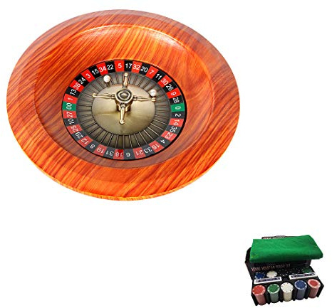 Dongbin Roulette-Tisch Roulette-Rad Set Holzplattenspieler Roulette-Rad Set Spaß Freizeit Unterhaltung Tischspiele Erwachsene Kinder Zeichnen Drehscheibe