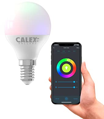 CALEX Smart LED Lampe, E14, P45, RGB-Farben & kalt- bis warmweiß Licht, dimmbar, WLAN App- & Sprachsteuerung