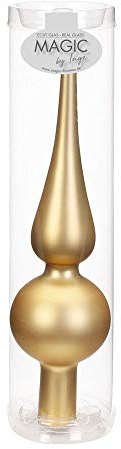 Inge-glas Christbaumspitzen 26cm | Weihnachtsbaumspitzen matt glänzend Baumspitze Spitze Christbaumschmuck (Brokatgold Gold matt)