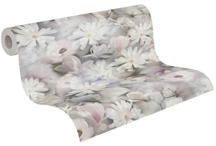 A.S. Création Tapete Blumen Weiß Rosa Pastell - Vliestapete 387223 - Tapete Landhausstil Floral - 10,05m x 0,53m - Made in Germany