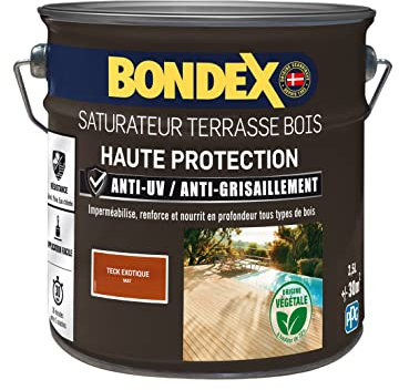 BONDEX - Teakholz für den Außenbereich – UV-Schutz, Anti-Verwitterung – Teak – 2,5 l