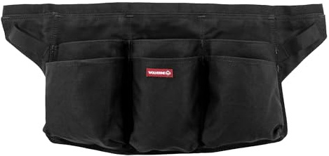 WOLVERINE Guardian Cotton Waist Apron with Reinforced Pockets, Adjustable Belt & Large Utility Pockets, Black, One Size