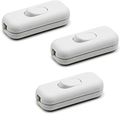 HALOTEC Set 3 Interruttori Unipolari per Lampade Tavolo, Bianco | Design Elegante Bilanciere | Facile Montaggio | 2A 250V Accensione Spegnimento Affidabile | Compatto, Durevole, Ideale Uso Domestico