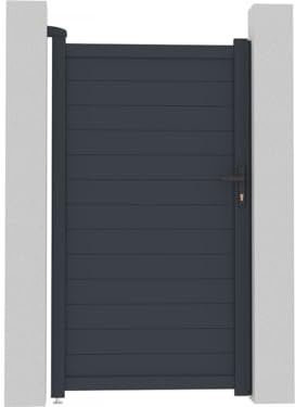 Puerta jardin aluminio Marc - 101.2 x 180.9 cm - Gris