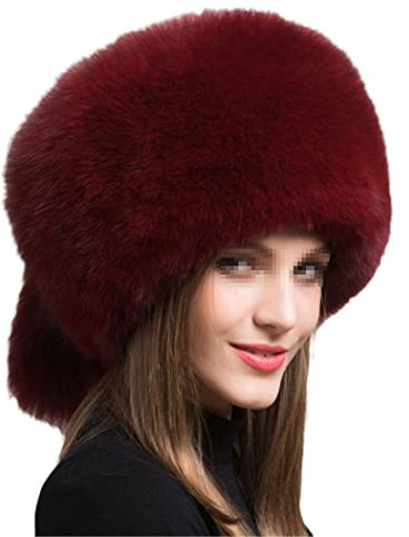 keusyoi Winter-Damen-Ski-Kappe, Mode, Fellmütze, russisch, warm, für den Außenbereich