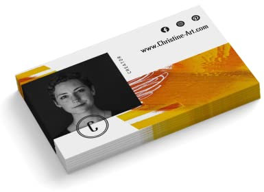 Visitenkarten personalisiert | mit Foto | Design Creator | 1-seitig | Querformat | Menge + Papier zur Auswahl | selbst gestalten | hochwertiger Druck (500 Stück)