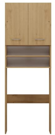 CDF Waschmaschinenschrank Waschmaschinenumbauschrank Waschmaschinenüberbau mit Türen Überbauschrank 2 Innenfächern 2 Ablagen Waschmaschine Waschmaschinenregal Badschrank - Artisan Eiche