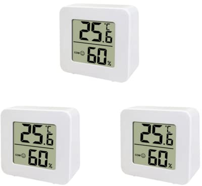 RANRAO Lot de 3 thermomètres d'intérieur, hygromètre intelligent LCD avec capteur de haute précision, moniteur de température et d'humidité pour la maison