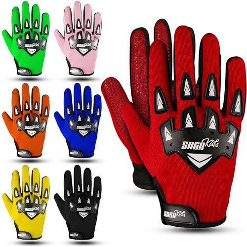 SAGA SPORTS Youth Motocross Gloves – Pro-Grade Protection for Dirt Bike & BMX Riders | High-Performance Gear for Boys & Girls | Built for Future Champions