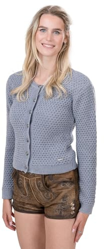 Chaqueta de punto Jette para mujer, elegante y entallada, chaqueta tirolesa de lana en estilo rústico, gris, 46