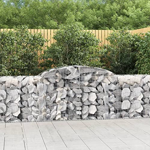 ZEYUAN Gabionen mit Hochbogen 5 STK Gabionenkörbe, Gabionen Hochbeet, Steinkorb, Gabionengitter, Drahtkorb Für Pflanzen, Kräuterspirale Für Garten, 300x50x80/100 cm Verzinktes Eisen