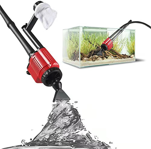 Limpiador de Acuario eléctrico, Kit de aspiradora de Grava 6 en 1 para pecera, Bomba de sifón, Herramienta de Limpieza de Filtro de Agua para Cambio de Agua y Limpieza de Grava de