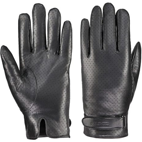 BETLEWSKI - Herren Handschuhe aus Schafsleder gefüttert - Warme Winter Lederhandschuhe für Männer in Schwarz mit Futter - klassische Winterhandschuhe mit weichem Innenfutter - Modell Ride - L