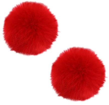 JIHUOO 2 x Pompon-Schuh-Clips, abnehmbare pelzige Schuh-Clips, dekorative Schuh-Clips, Kostüm-Dekoration, Pompon, Diameter: 5 cm, Metall, Kein Edelstein