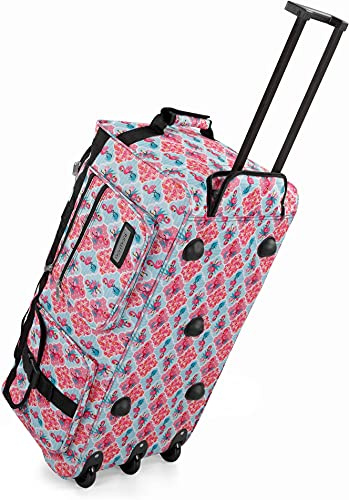 normani Reisetasche 100-150 L Reise-Trolley Jumbo XXL Big-Travel mit 2 Rollen und großem Hauptfach - riesig, Leichter und Stabiler Trolley Farbe Flamingo