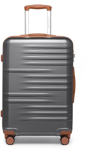 British Traveller Handgepäck Koffer Groß Reisekoffer Groß Hartschalenkoffer 74.5 * 49 * 30.5cm mit TSA-Schloss Koffer Trolleys ABS+PC Grau