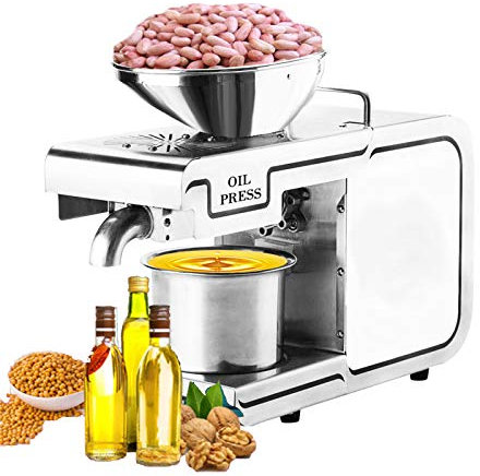 GUHPZA Máquina automática de Prensa de Aceite, 635 vatios, Prensa automática de Aceite frío/Caliente, expulsor de Aceite orgánico para Aguacate, Cacahuete, Semillas de cáñamo, Canola, sésamo