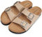 Womens Sandals Mules Cork Footbed Arch Support Slides Two Adjustable Straps Indoor Outdoor(apricot,8 uk)