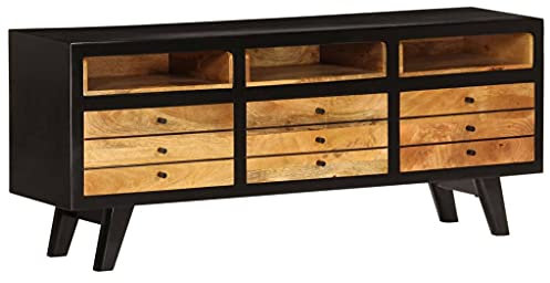 Chaduof TV-Schrank Mangoholz Massiv 120 x 30 x 50 cm, TV Lowboard, Fernsehschrank, Fernsehtisch, Fernseher Schrank, TV Sideboard, TV Board, TV Cabinet, TV Bank, TV Kommode