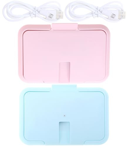 Bimbo Portatile USB, Riscalda Salviette Umidificate, 2 Pezzi | Auto e Casa, Materiale Abs Leggero, con Cavo Incluso, Colore Blu o Rosa