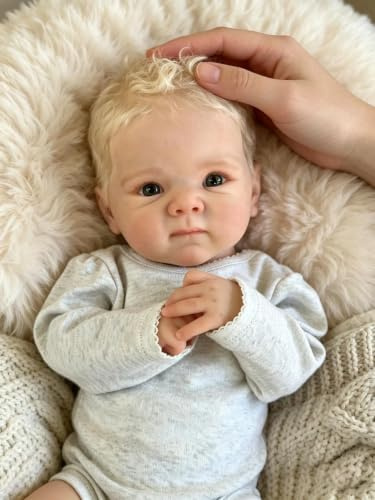 Zero pam Reborn Baby Puppen 18 Zoll Lebensechte Babypuppe Weichkörper Reborn Puppe Mit Haaren Schlafend Baby Puppen Wie Echt Puppe Ab 2 Jahre Mit Zubehör (Retro)