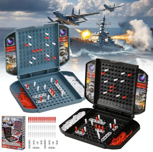 YAOZUP Seeschlacht Spiel, Schiffe Versenken Spiel, Battleship Klassisches Brettspiel im Kleinformat, Schiffe Versenken Brettspiel, Strategie Brettspiel Seeschlacht Spielzeug für Kinder ab 4 Jahren
