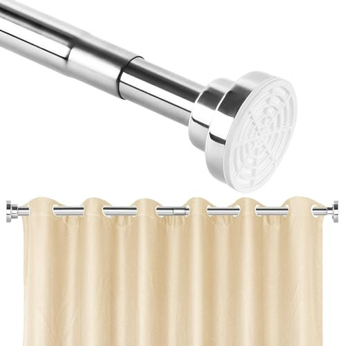 CoFvHo Extendable Shower Curtain Pole - Adjustable Curtain Tension Rod 105-190cm,Stainless Steel Shower Curtain Rod No Drilling, Telescopic Shower Curtain Rail for Bathroom, Window,Closet,Voile Net
