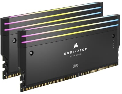 CORSAIR DOMINATOR TITANIUM DDR5 RGB Förbättringssats för Ljus – 2x Moduler – 0 GB RAM – CORSAIR iCUE-Kompatibel – Svart