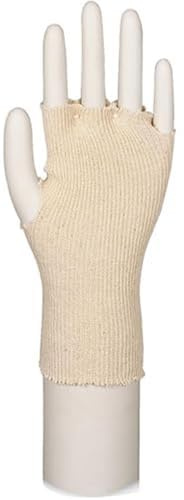 ABENA Fingerless Gloves | One Size | Polyester and Cotton Gloves | Reusable Gloves | Soft and Comfortable Protection | Cotton Gloves for Eczema | Polycotton Fingerless Gloves