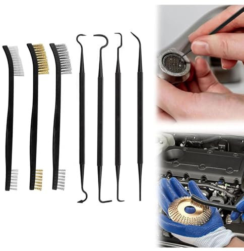 Mini spazzola metallica, speciali per la pulizia a doppia testa, con 4 spazzole a gancio per la pulizia,speciale gancio spazzole per la pulizia vernice ruggine sporco