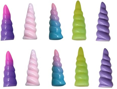 Toyvian Unicorn Horn Toys 10Pcs Spiral Shaped Decoration Party Supplies Mini Unicorn Horn Accessories for Birthday Wedding Baby Shower Christmas Themed Party Handbag Keys Necklace