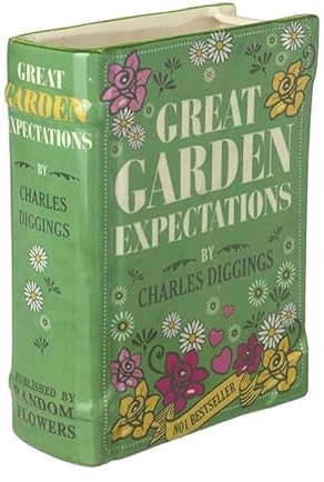 Heaven Sends Buchvase aus Keramik - Große Gartenerwartungen - Dekorative Grüne Vase in Buchform für Blumen & Wohnkultur - Einzigartiges Geschenk für Gartenliebhaber & Bücherwürmer