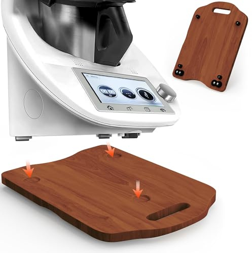 vonsera Gleitbrett kompatibel mit Thermomix TM6 & TM5, Holz Rollbrett mit 4 Rollen, Küchenbrett Zubehör für Küchenmaschine, Leicht Beweglich, Braun