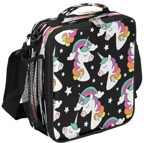 Mexpekil Magic Unicorn Star - Lonchera térmica para niños y niñas, lonchera térmica a prueba de fugas, bolsa de almuerzo para picnic y trabajo escolar