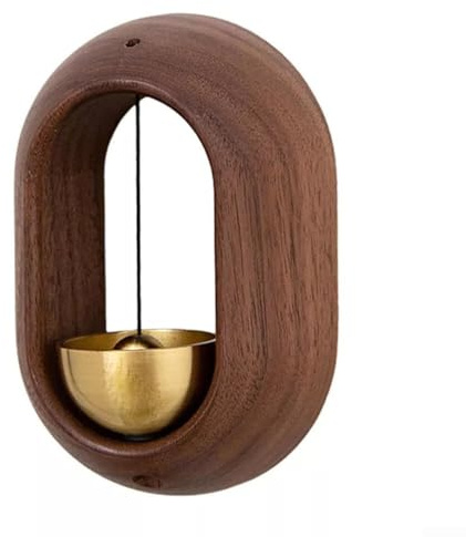 Türklingel aus Holz mit Kupferglocken, ideal als Dekoration für Zuhause und Café (B)