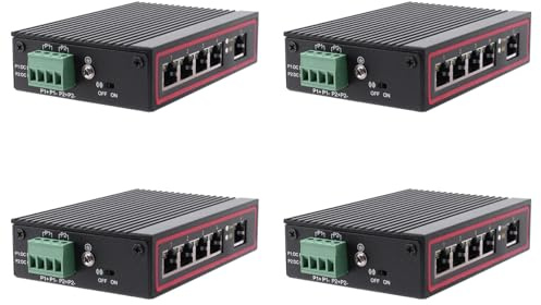 KEALLANS 4X Hub di Switch Desktop Ethernet RJ45 10 / 100M A 5 Porte Tipo di Guida DIN per Laptop di Rete