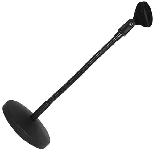 UPKOCH Verstellbarer runder Tischmikrofonständer aus Metall Schwarzem und stabile langlebige mit Beschwerter Basis Mikrofonhalterung für Desktop im Home Office